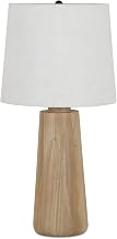 Ivy Table Lamp, Solid Mango Wood Base, Natural Fabric Shade, E26 Bulb, Natural