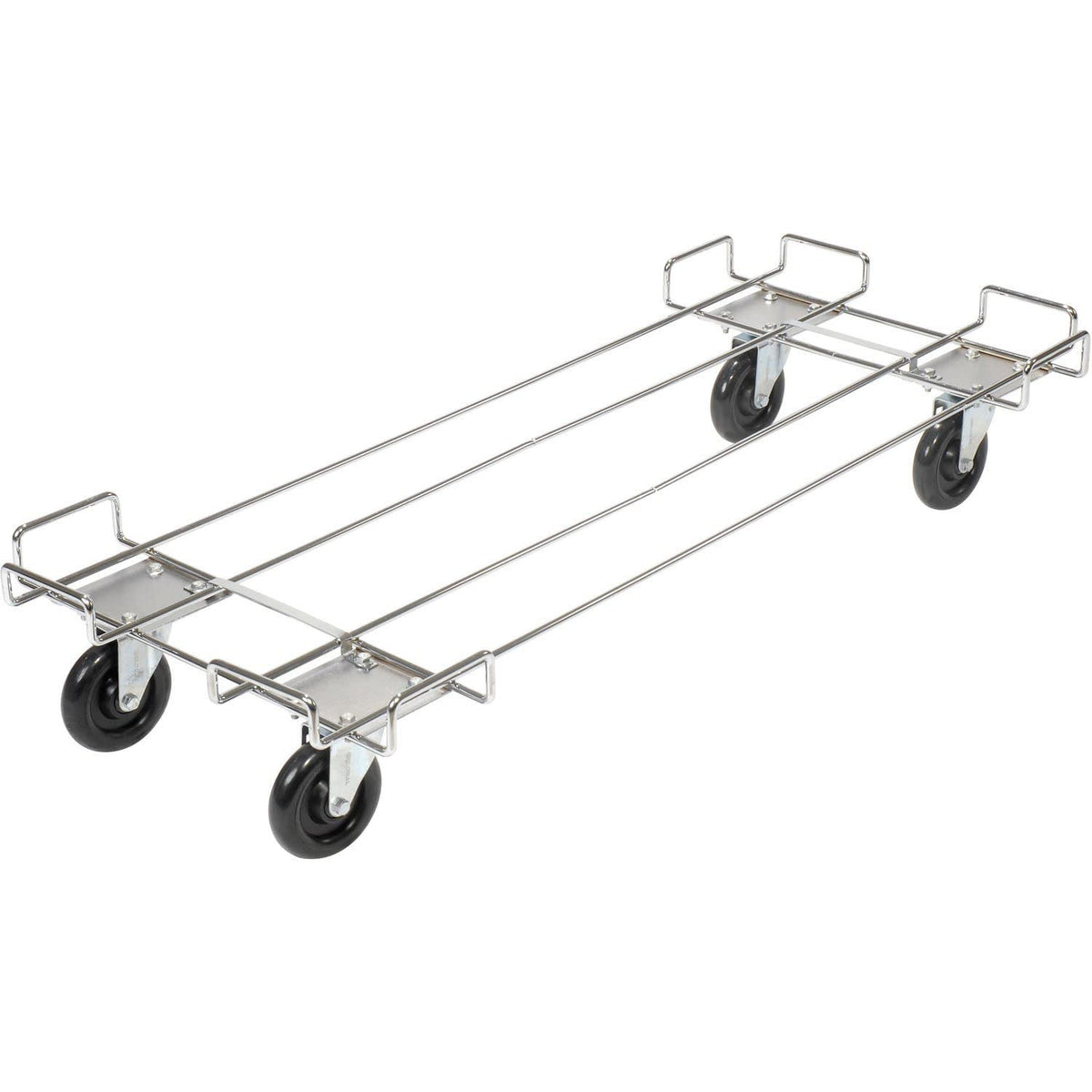 Wire Rack Dolly Base With 5" Poly Swivel Casters by Global Industrial – 20"L x 48"W x 5.12"H, Alloy Steel, Chrome, Model 38148-00