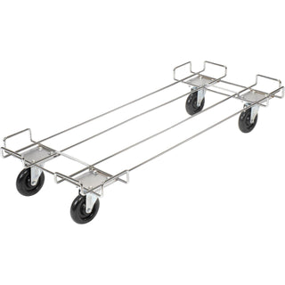 Wire Rack Dolly Base With 5" Poly Swivel Casters by Global Industrial – 20"L x 48"W x 5.12"H, Alloy Steel, Chrome, Model 38148-00
