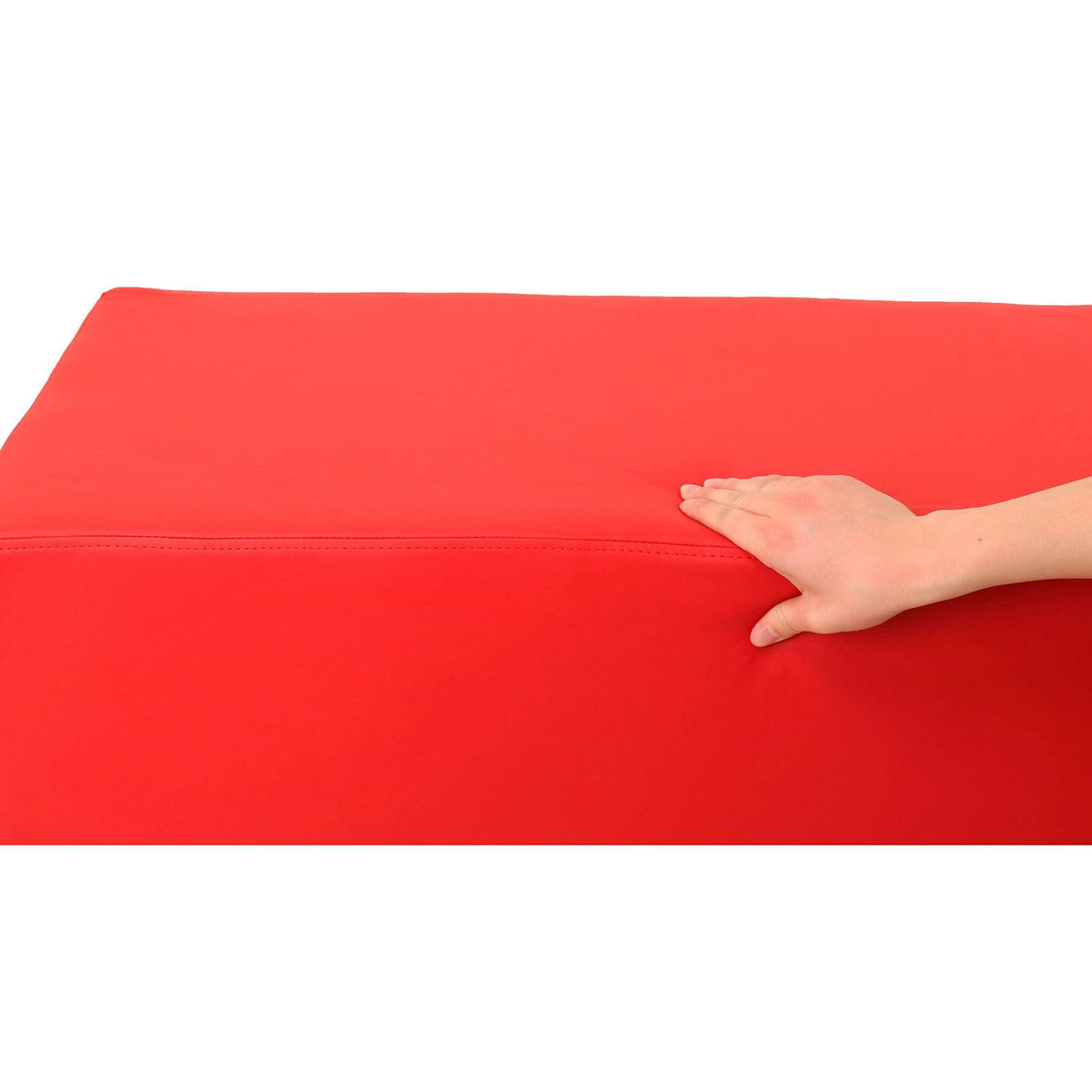Antimicrobial Rectangle Reception Bench by Global Industrial – Synthetic Leather, Red, Model 10092-1-ANT