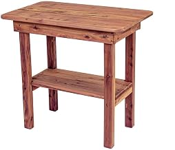 Brown Rectangular Side Table, Durable Outdoor Accent Table, Gorgeous Finish, Weather-Resistant Wood Design