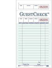 National Checking Company One-Part Copy Paper 17-Line GuestChecks Green, 6.75" Length x 3.5" Width | 50 Book/Case