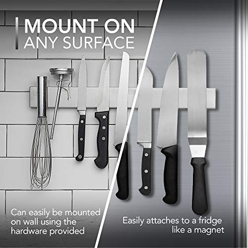 Modern Innovations 12 Inch / Silver / Compact Magnetic Knife Strips