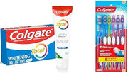 Colgate Total Whitening Toothpaste, Mint Toothpaste, 5.1 oz Tube, 2 Pack & Extra Clean Toothbrush, Soft Toothbrush for Adults, 6 Count, Packaging May Vary