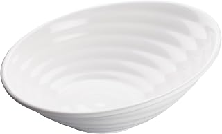 Winco WDM003-202, 14″Dia 2.75 Qt Melamine Spiral Bowl, Hailey Collection White Salad Bowl, Serving Fruit Platter, 12-Piece Case