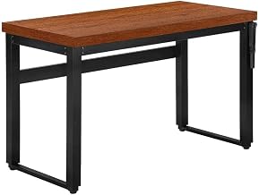 Wood-Finish Standing Computer Desk, Height-Adjustable Home Office Writing Desk for Work, Sit Stand Up Desk for Office, Cherry