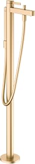 hansgrohe Finoris 1-Handle 9-inch Tall Freestanding Bathtub Faucet with Handshower in Brushed Gold Optic, 76445251