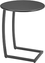 Noga End Table Black, Black End Table, Modern Style, Powder Coated Aluminum Round Shape Tabletop, Aluminum, Outdoor Living, 19.7" W x 19.7" D x 24.2" H