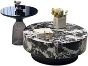 Mesa para Centro De Sala Marble Coffee Table Living Room Household Round Simple Small Household Suspended Coffee Table Coffee Table(100x100x35cm)