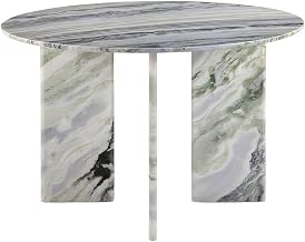 Starlight Canyon Home Green Onyx Marble Dining Table with Round Top and Iron Legs, Contemporary Kitchen Table for 4 Seater