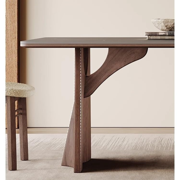 Mesa De Jantar Rock Plate Dining Table Rectangular Home Simple Modern Solid Wood Diner Table by JOYNOW – One Size, 180x90x75cm, Model 8524