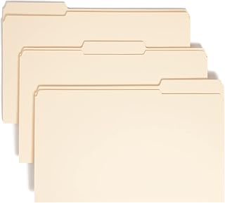 SMEAD File Folder, Reinforced 1/3-Cut Tab, Assorted Positions, Legal Size, Manila, 100 per Box (15334)