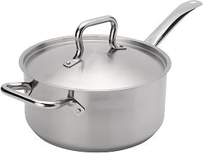 Browne Foodservice Elements 5.3 Quart Stainless Steel Sauce Pan w/Cover, NSF