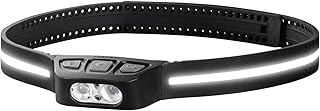 Coast LHS500R 500 Lumen Waterproof Rechargeable LED Headlamp, 360-Degree Safety Lighting, Silicone Head Strap, Four Light Modes, Memory Mode