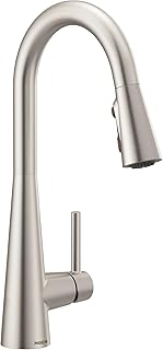 Moen Sleek Spot Resist Stainless One-Handle Single-Hole Pulldown Kitchen Faucet with PowerBoost Technology for Faster Water Flow, 7864SRS