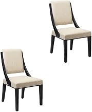 Furnifact Fabric-Upholstered Dining Chairs Set of 2, Upholstered Kitchen Chairs for Dining Table and Dining Room, Beige