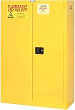 Flammable Cabinet by Global Industrial – 18"L x 34"W x 65"H, Alloy Steel, Yellow, Model BM44YPQQ