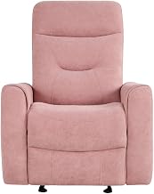Glory Furniture Paterson Swivel Recliner in Pink