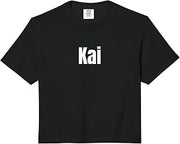 Kai Name Personalized First Names Epic Minimal Text Comfort Colors Crop Top