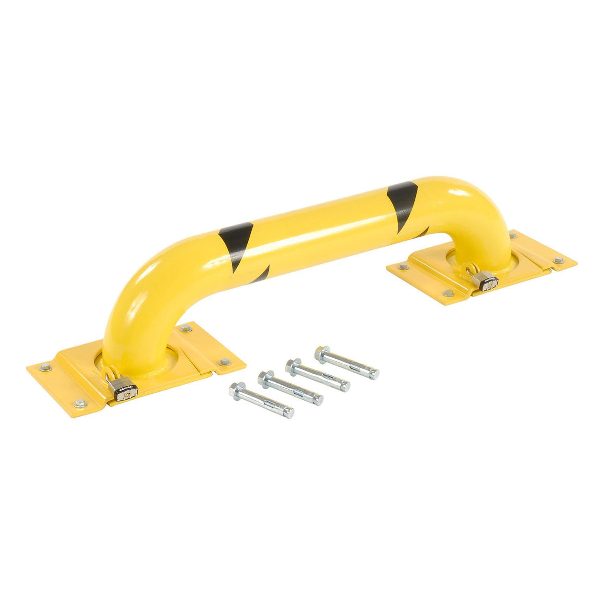 9"H X 48" LRemovable Steel Rack Guard by Global Industrial – 52"L x 9"W x 9"H, Yellow, Model 238803
