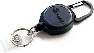 KEY-BAK Sidekick ID Badge & Key Reel, 24" Kevlar Cord w/Polycarbonate Case 3pk