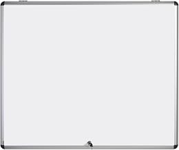 MasterVision Ultra Slim Enclosed Magnetic Steel Dry Erase Board with Lock, Indoor Use, 47" x 38.5", Aluminum Frame (VT380109150)