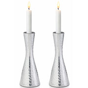 Rite Lite Hammered Aluminum Candlestick Holders, Set of 2, Silver
