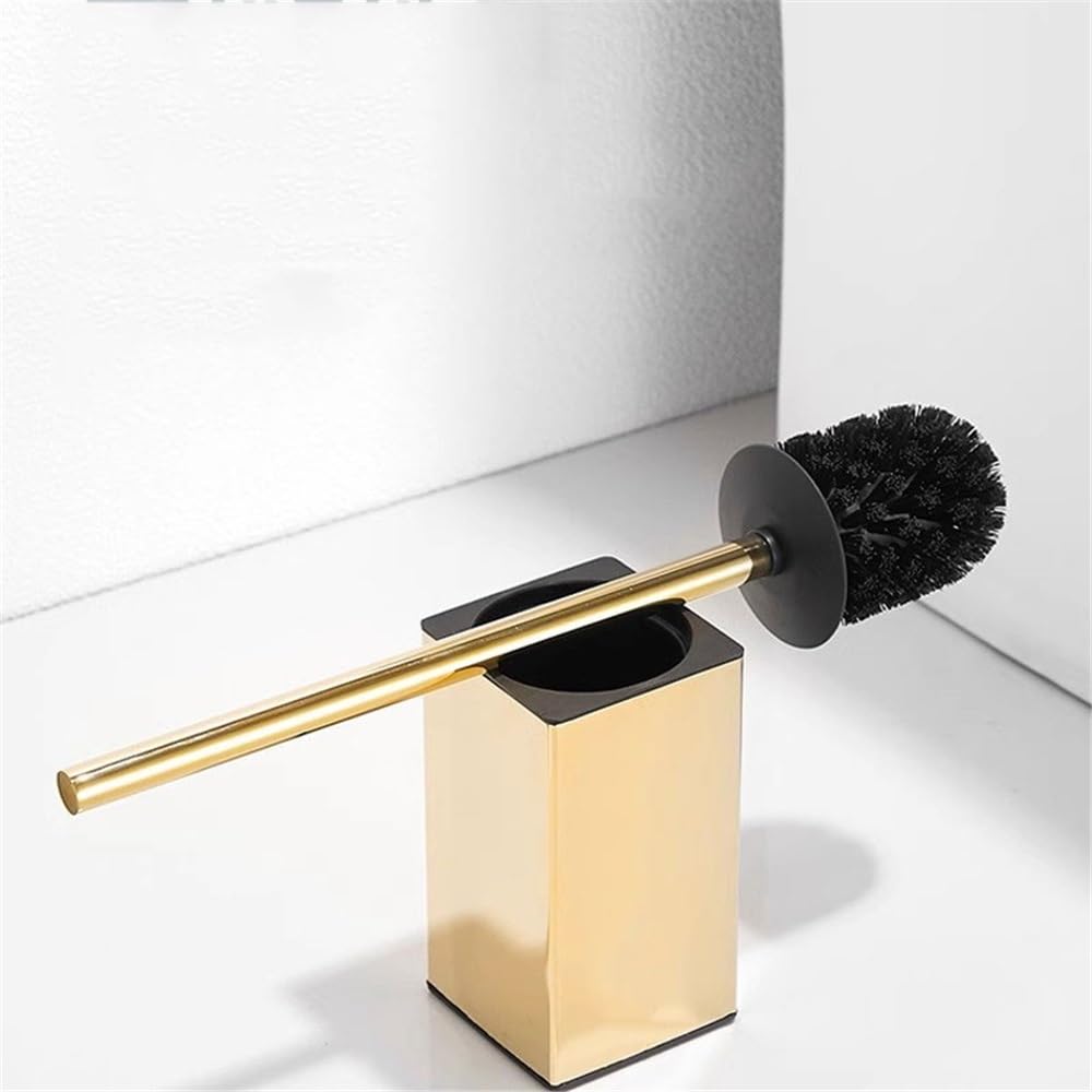 Compact Size Square Stainless Steel Toilet Brush Set with Lid Long Handle and Round Brushs Head Splash-Proof by FYorbitH – One Size, One Color, Model FYorbitH
