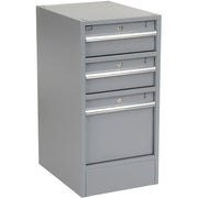 3 Drawer Workbench Pedestal W/Built-in Base by Global Industrial – 20"L x 15.75"W x 32"H, Steel, Gray, Model 606960