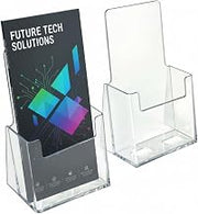 Azar Displays 252012-2PK Acrylic Trifold Brochure Holder Plastic Counter top Organizer 2-Pack, Clear