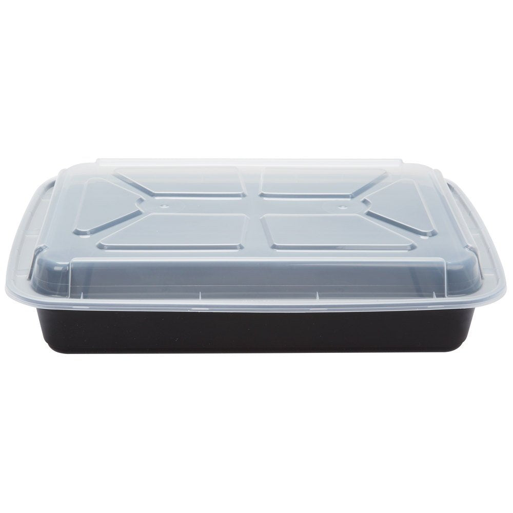 Newspring Pactiv NC-989-B 58 Oz. Black Rectangular Container - 150 / CS