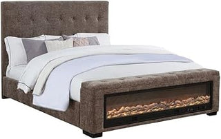 Best Master Furniture Umeria Modern Bed Frame (Queen/Gray Chenille)