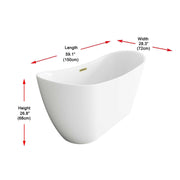 Elegant Lighting - BT30459GW-BGD - Bathtub - Bristol by Lighting Design – White