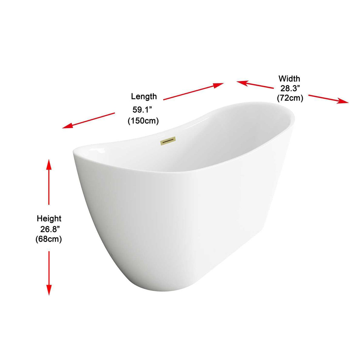Elegant Lighting - BT30459GW-BGD - Bathtub - Bristol by Lighting Design – White