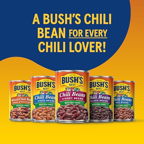 Bush's Best Mild Pinto Bean Chili / 111 Ounce (Pack of 6) / Mild Pinto Garbanzo Beans