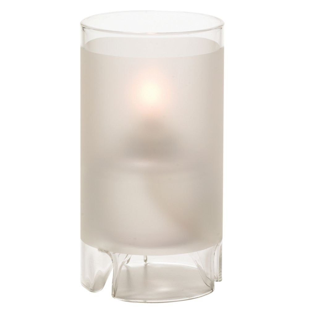 Large Satin Crystal Glass Cylinder Lamp by Hollowick – Glass, Model 48000F