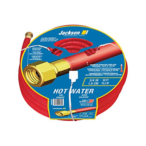 Jackson 3/4 in. x 50 ft. Hot Water Hose / Brass / 1 Garden Hoses