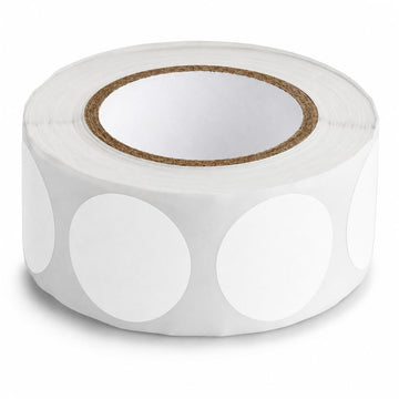 Round Inventory Labels by Glownary – 1.0 Inches Diameter, Semi-gloss Paper, White, Pack of 500, Model 323wt1bc