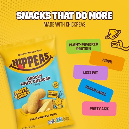 HIPPEAS Groovy White Cheddar / 8 Ounce (Pack of 1) / 1 Puffed Snacks