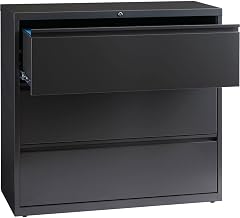 Hirsh Industries 42" Wide Three-Drawer Lateral File - Charcoal 16070
