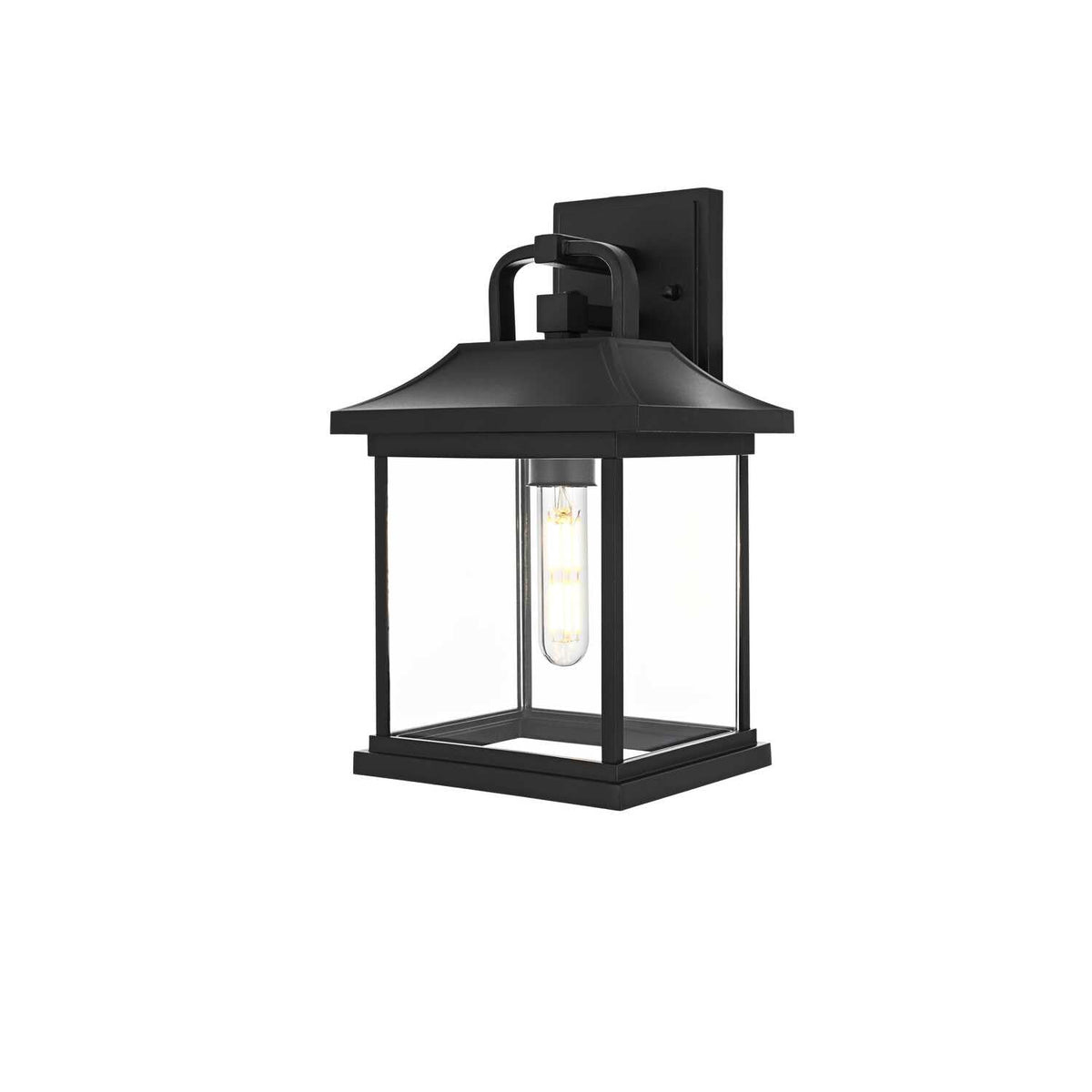Saul One Light Outdoor Wall Sconce Black by Lighting Design – Aluminum, Black