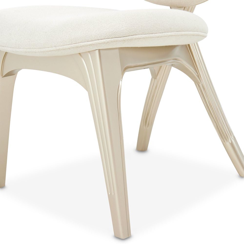 Brand Camellia Field Caramel Vanity Chair by Michael Amini – 27"D x 21"W x 38"H, Solid; Manufactured Wood, Caramel, Model N9090244-134