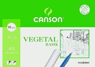 Guarro Canson 200400787 – Vegetable Paper, 12 Sheets, A3, 90 g
