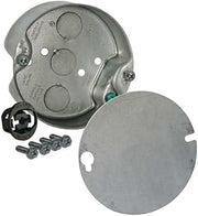 Hubbell Wiring 296-1 Raco Round Ceiling Fan Support Box with 1/2" Side and Bottom Knockouts, 1-1/2" Deep, 4" Round