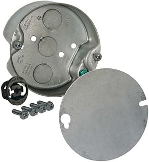 Hubbell Wiring 296-1 Raco Round Ceiling Fan Support Box with 1/2" Side and Bottom Knockouts, 1-1/2" Deep, 4" Round