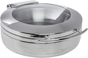 HUBERT 4 1/5 Qt Round Stainless Steel Induction Chafer, Induction-Ready | 19 1/3"L x 15 2/5"W x 6 1/3"H