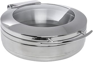 HUBERT 4 1/5 Qt Round Stainless Steel Induction Chafer, Induction-Ready | 19 1/3"L x 15 2/5"W x 6 1/3"H