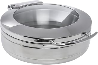 HUBERT 4 1/5 Qt Round Stainless Steel Induction Chafer, Induction-Ready | 19 1/3"L x 15 2/5"W x 6 1/3"H