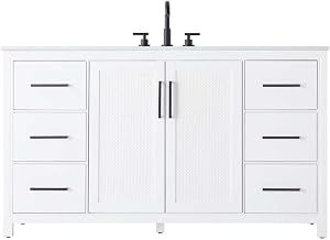 Elegant Kitchen and Bath 60" Single Bathroom Vanity in White