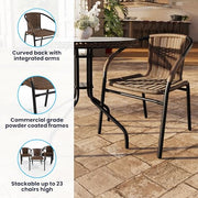 Flash Furniture Dark Brown / Set of 2 / Contemporary Patio Dining Chairs